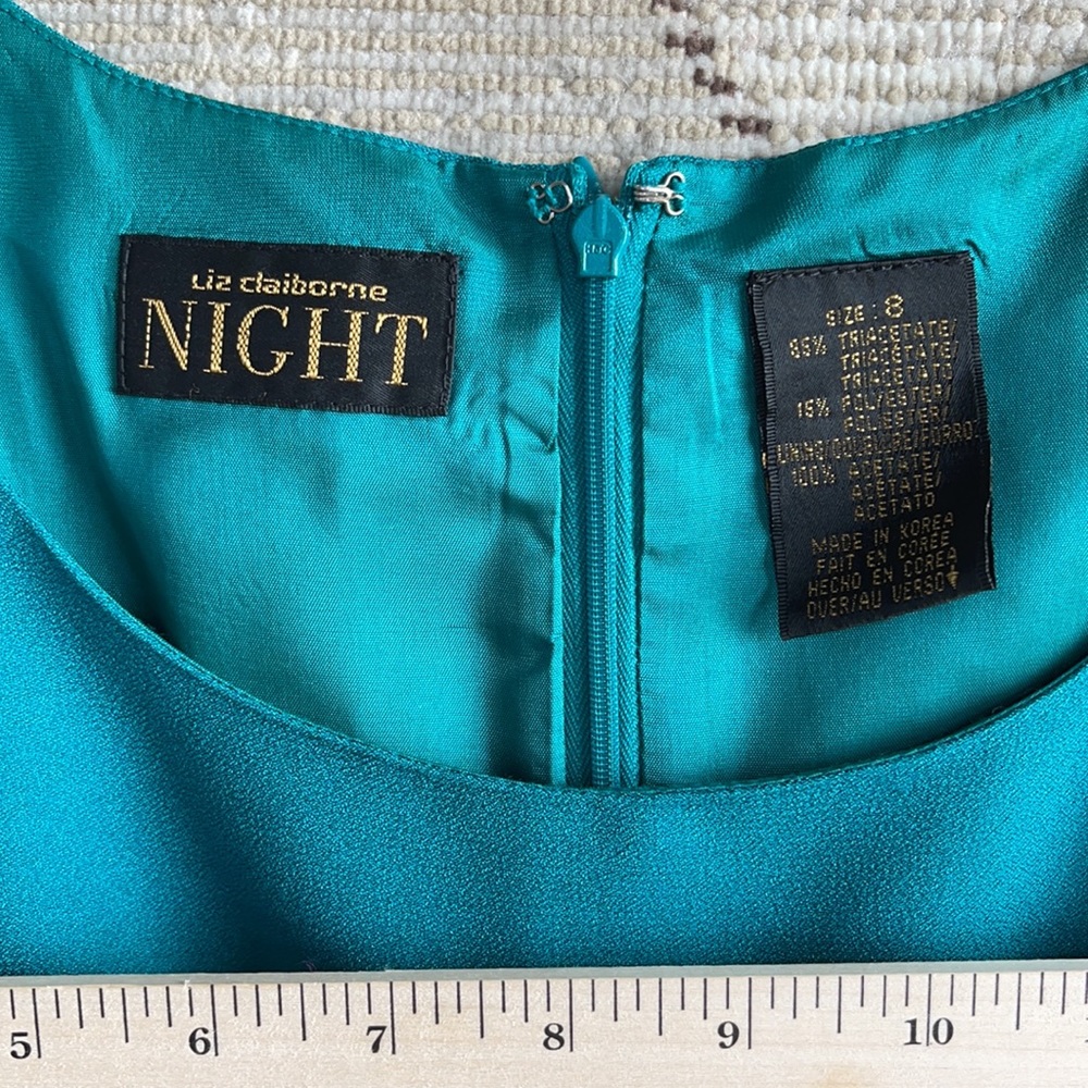 💕💍Liz Claiborne Jewel Green Sleeveless Party Dress - 8. Runs SMALL! - Picture 9 of 10